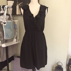 BCBGeneration Black Sleeveless Ruffle Dress, M